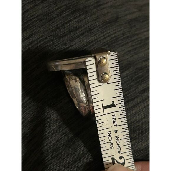 Handmade Victoria Carlson Sterling Silver Landscape Painting Statement Ring 8.5 - Picture 9 of 10